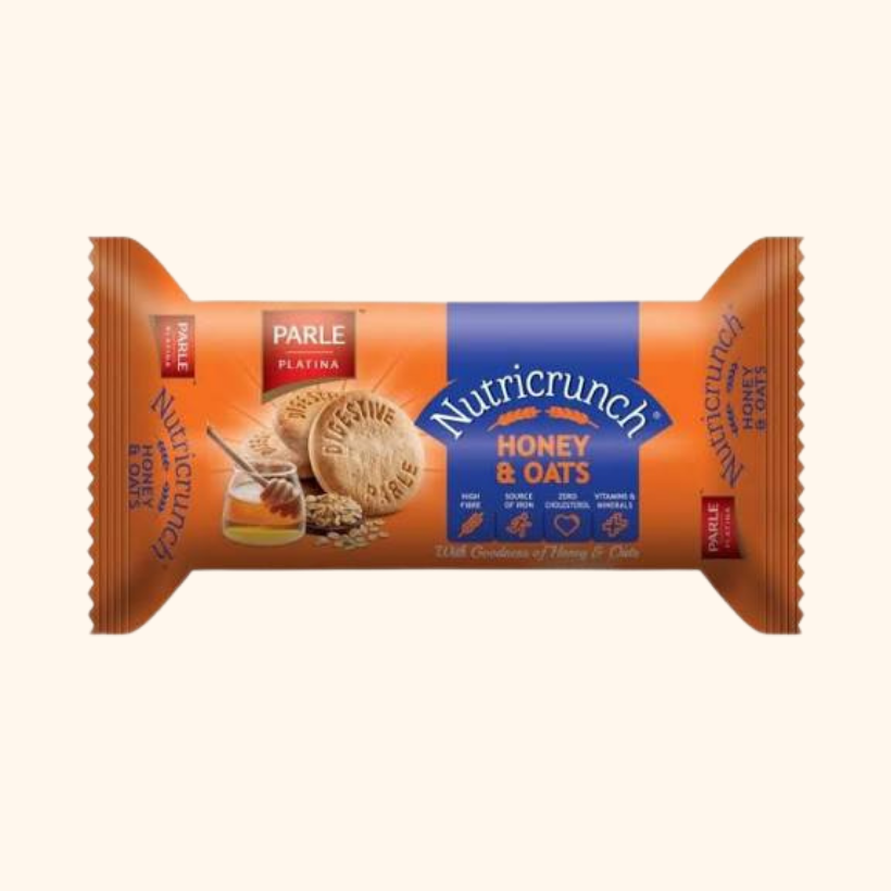 platina nutricrunch honey & oats digestive cookies | parle