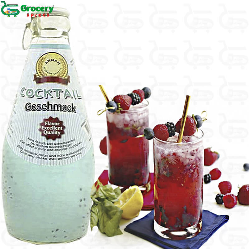 cocktail drink with basil seeds | annam