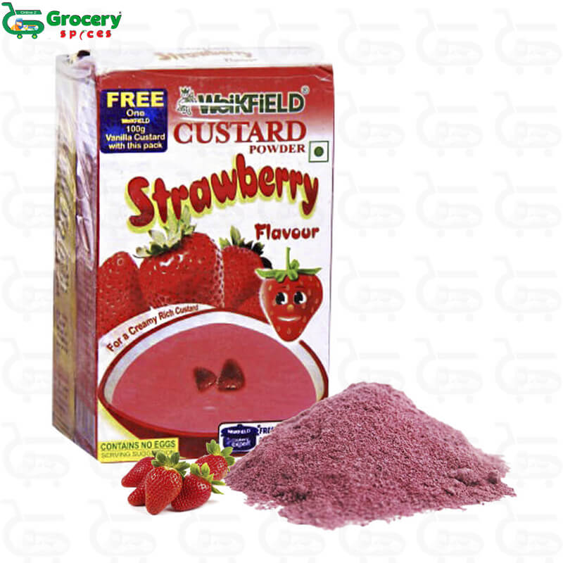 custard powder strawberry | weikfield