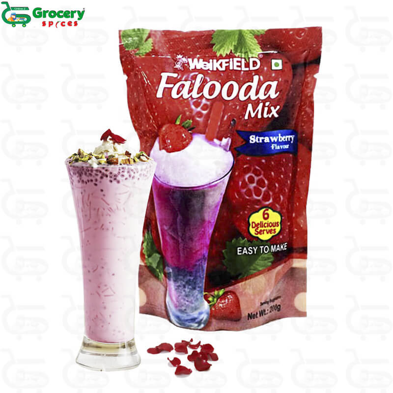 falooda mix strawberry | weikfield