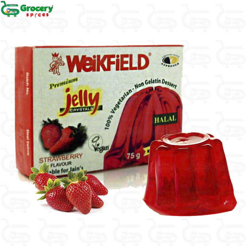 vegeterian jelly strawberry | weikfield