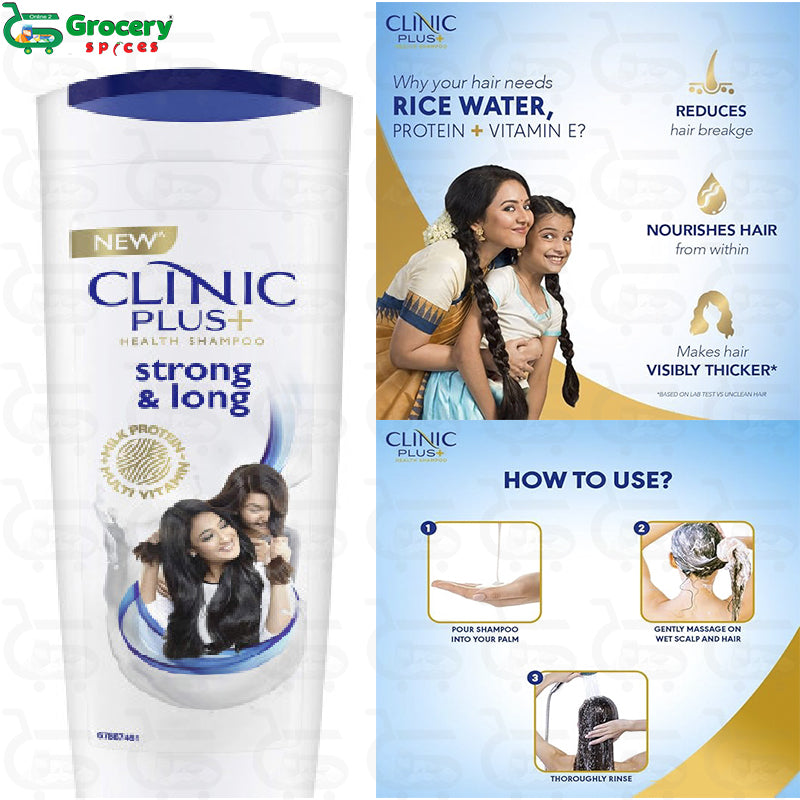 strong and long health shampoo | clinic plus