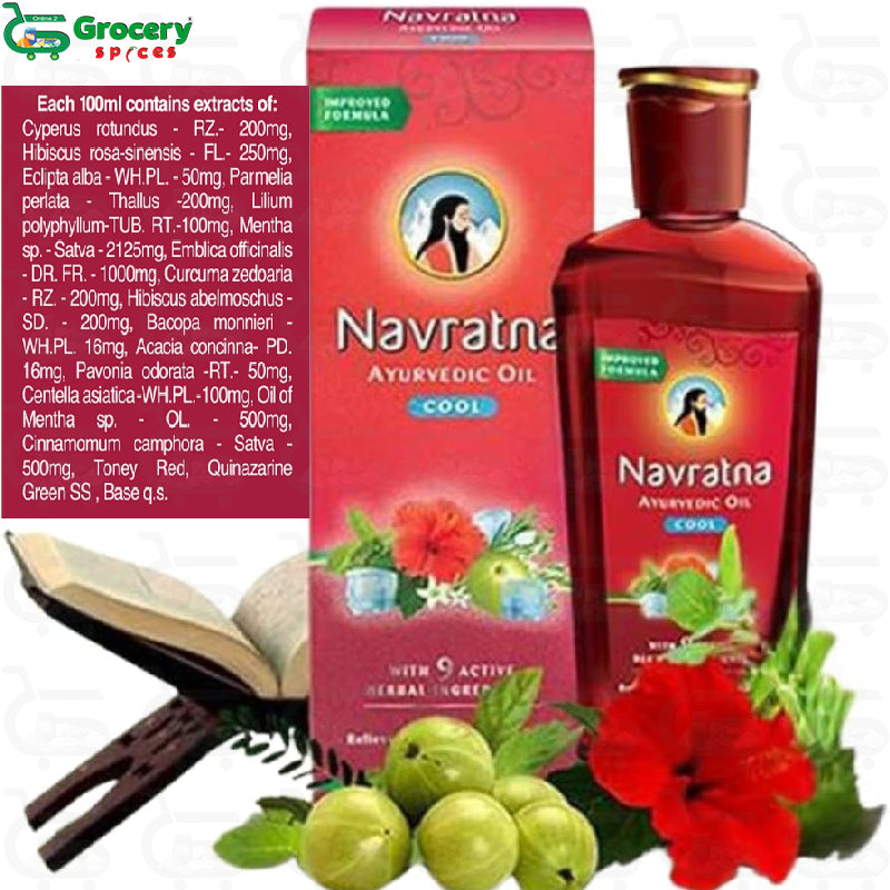 ayurvedic cool hair oil with 9 herbal ingredients | navaratna
