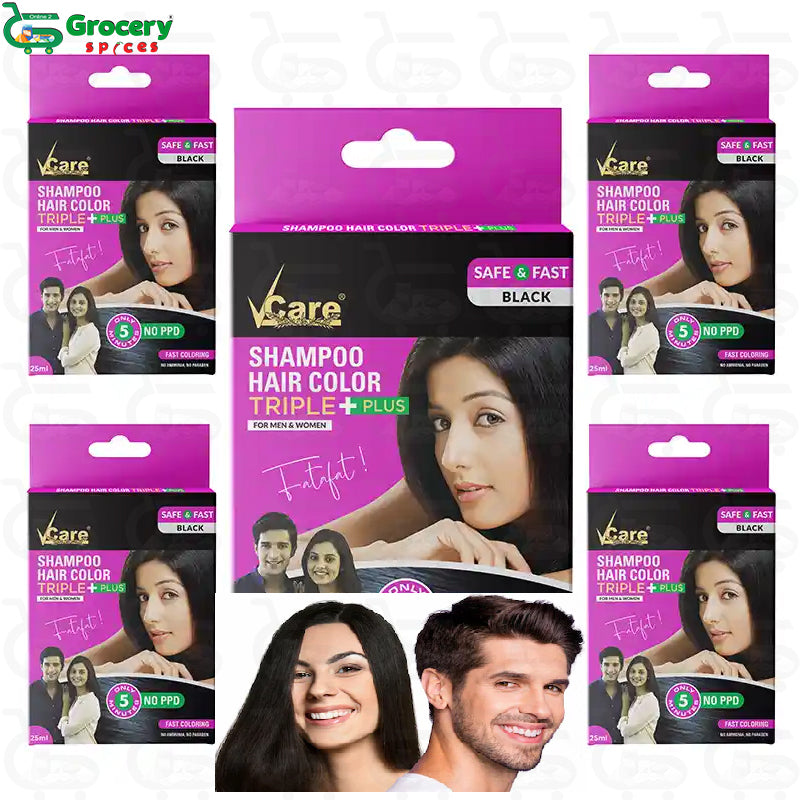 shampoo hair color triple plus for men and women | vcare