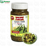 chilli green sliced pickle | priya