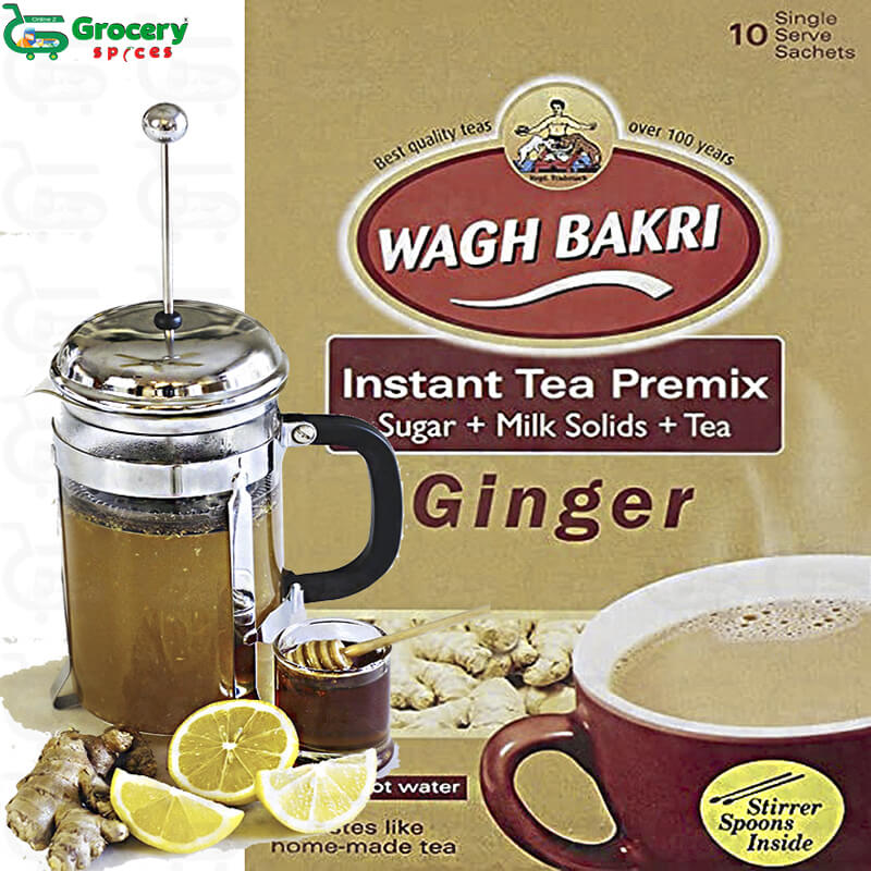3 in 1 premix ginger tea 10 sachets | wagh bakri