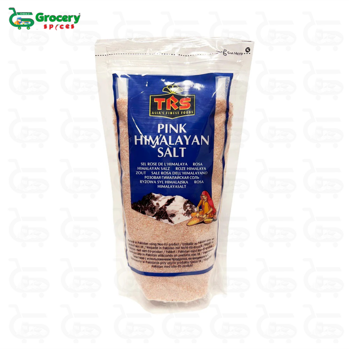 TRS Pink Himalayan Salt packaging on a white background