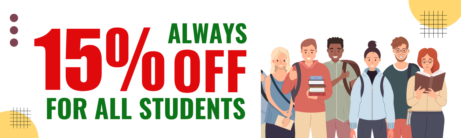 Student Discount Banner